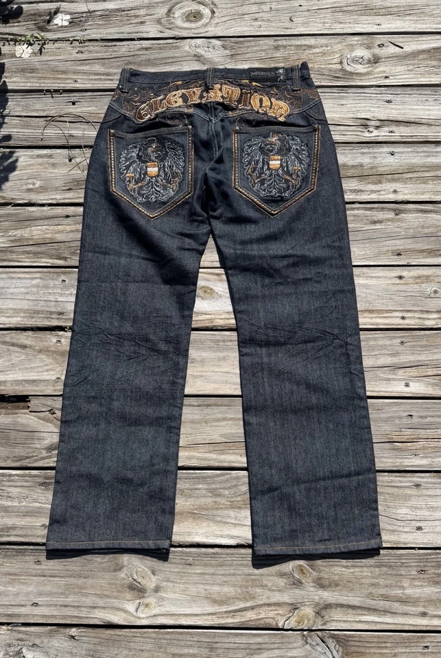 Jeans Imperious holgados pierna ancha grunge vintage Y2K con bordado talla 34 x 34 Foto 1 de 4