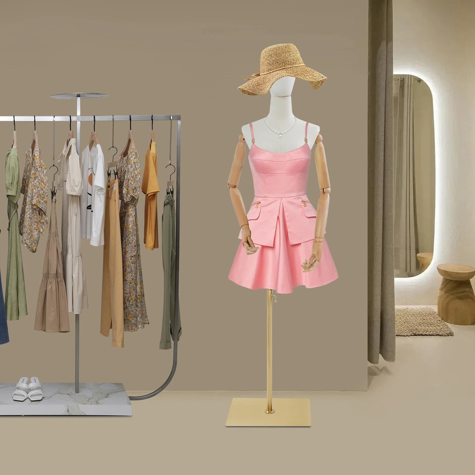 Female Dress Form Pinnable Foam Mannequin Torso with Adjustable Metal Base - Image 1 of 4