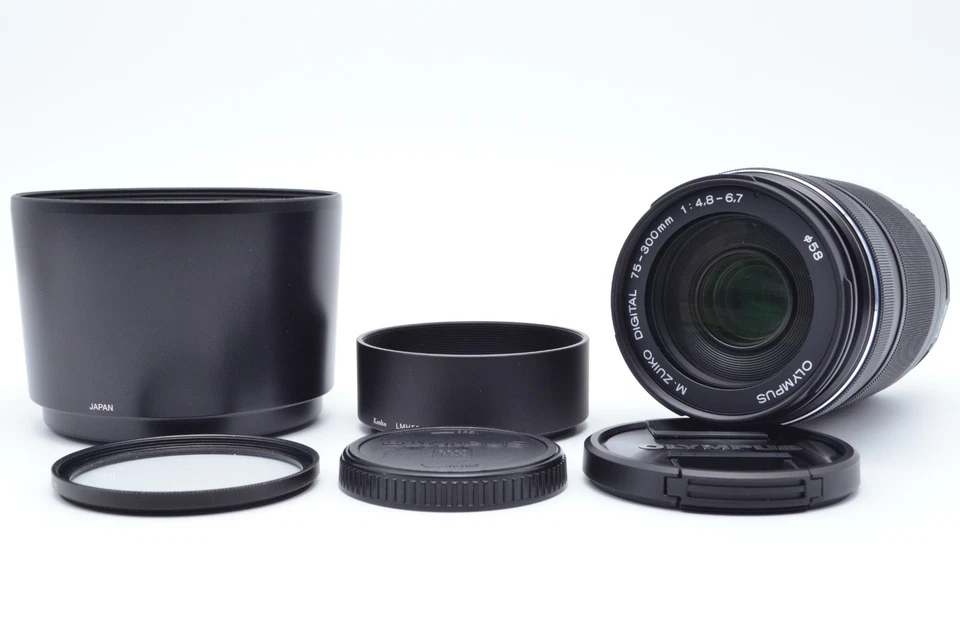 【MINT】Olympus 75-300mm f/4.8-6.7 II ED MSC Lens w/Metal Hood from Japan - Image 1 of 4