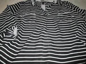 Schwarz-weiß gestreiftes langärmliges transparentes Damenshirt Investments Übergröße 3X - Bild 1 von 3