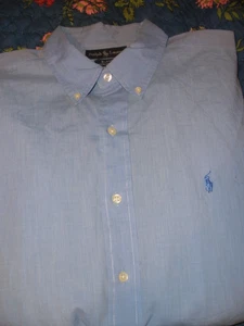 Camisa Ralph Lauren Blake Súper Suave Algodón Manga Larga Azul Francés XL - Imagen 1 de 3