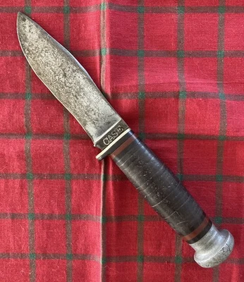Vintage Case 1940-65 Fixed Blade Knife Stacked Leather Handle (No Sheath) - Image 1 of 4