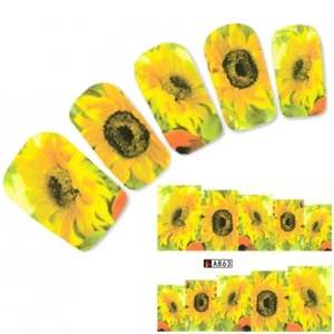 Tattoo Nail Blumen Sonnenblume Aufkleber Nagel Sticker Nägel Fuß Water Decal - Picture 1 of 2