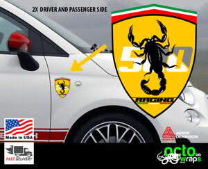 fit fiat 500 595 cc abarth racing side decal stickers accessories parts oem kit 