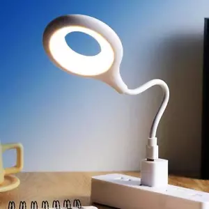 Lámpara USB de mesa de noche lámpara de noche protección ocular estudio lectura portátil - Imagen 1 de 8