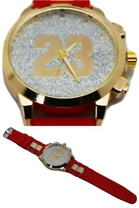 Chicago New Legend Greatest 23 Jordan Bulls Red Gold Big Face Silicone Era Watch - Bild 1 von 5