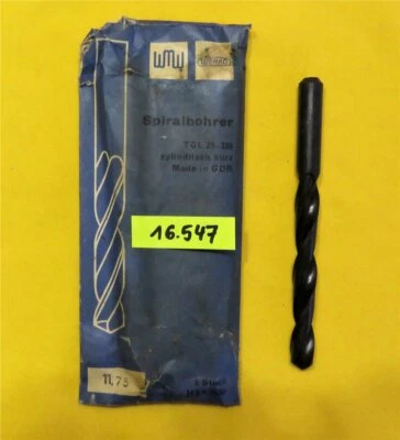 WERKÖ WMW HSS Spiralbohrer Ø 11,75 mm - zylindrisch kurz Werkö DDR L 140 mm Typ N Bohrer