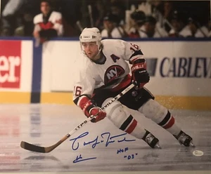 Pat LaFontaine New York Islanders “HOF 03” Autographed 16X20 Pose #1 JSA Witness - Picture 1 of 1