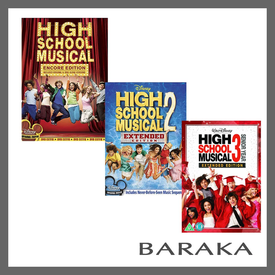 High School Musical 1, 2 & 3 Senior Year Extended Edition DVD R4 Disney - image 1 of 1
