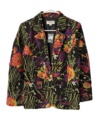NUEVO Traje Blazer Norm Thompson Mujer Talla Pequeña Botánico Multicolor Floral Foto 1 de 4