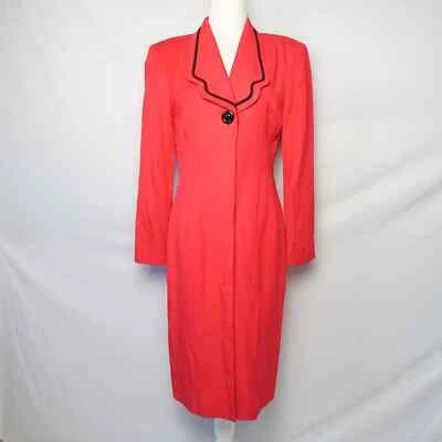 Vestido midi estilo blazer rojo vintage años 90 Liz Claiborne 8P Foto 1 de 4