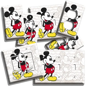 CLÁSICO VINTAGE RETRO HAPPY MICKEY MOUSE INTERRUPTOR DE LUZ PLACA DE PARED ARTE PARA EL HOGAR - Imagen 1 de 34