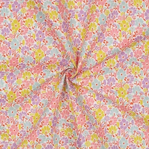 Stoff Meterware bunte Blumenwiese weiß beschichtet In- und Outdoor geeignet - Bild 1 von 4