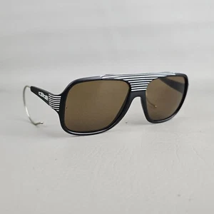Vintage 80's CEBE 3000 Shield Sunglasses Black White Wrap Around Ear - Picture 1 of 10