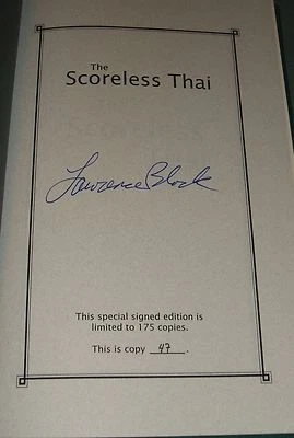The Scoreless Thai Lawrence Block  2000 Subterranean Press 1st ed. Signed 47/175 - Image 1 of 4