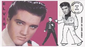 JVC CACHETS-2015 ELVIS PRESLEY ISSUE FDC FIRST DAY COVER TOPICAL MUSIC SINGER #2 - Picture 1 of 1