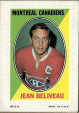 1970-71 Topps/OPC Sticker Stamps #1 Jean Beliveau - EX