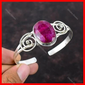 Valentines Sale 925 Silver Natural Kashmir Rubi Daughter Birthday Bangle Jewelry - Picture 1 of 6