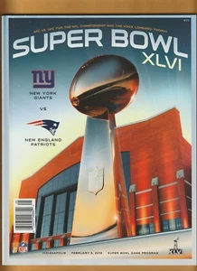 Super Bowl XLVI 2012 New York Giants New England Patriots Programa Tom Brady B6 - Imagen 1 de 2