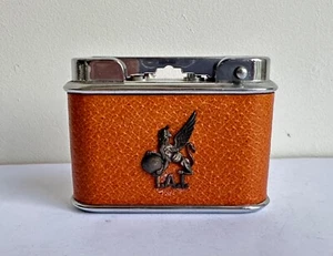 Ancien briquet à essence de table cuir TAI avion transport aérien international - Picture 1 of 15