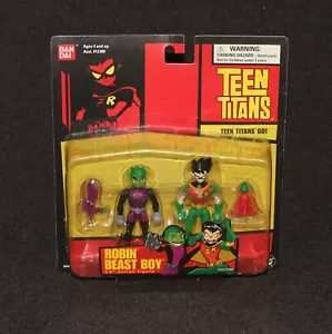Bandai 2003 Teen Titans Go! Robin Beast Boy 2 Pack MOC - Picture 1 of 3