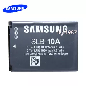 Samsung Original SLB 10A Battery for SL620 TL9 WB150F WB250F SL620 SL720 SL820 - Picture 1 of 4