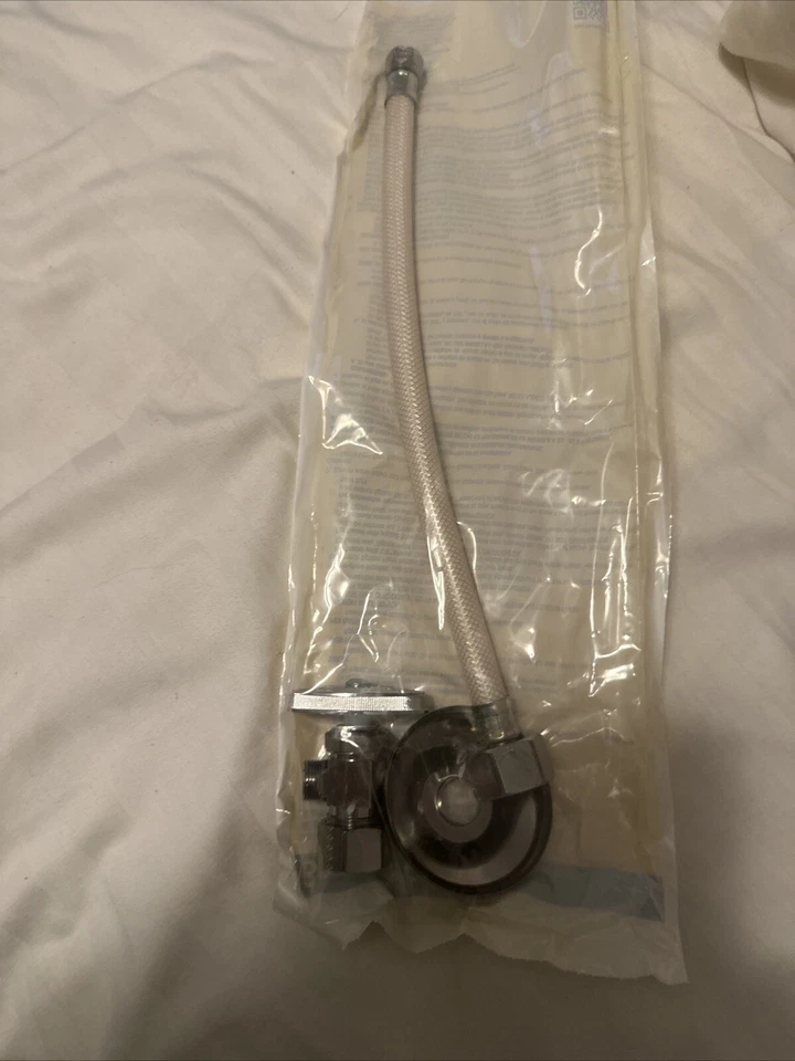 KIT DE INODORO 1/2 Nom Comp Ang Stop 3/8 OD Comp X 12” Elevador Vinilo Blanco (50 Para Caja) Foto 1 de 4