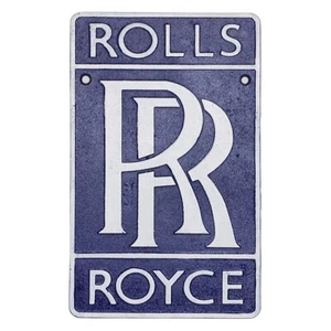 Cast Iron Wall Sign Rolls Royce Blue British Car Automobile Garage Gift - Picture 1 of 5