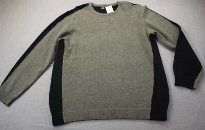 Suéter cuello redondo de lana de cordero azul y gris French Connection para hombre nuevo con etiquetas 2XL XXL Foto 1 de 3