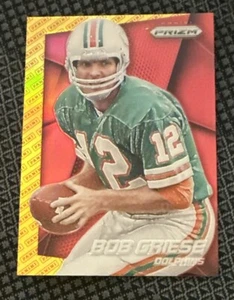 2014 Panini Prizm Bob Griese Logo Prizm Red Yellow - Miami Dolphins - Picture 1 of 2