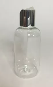 Leere Boston Flasche 250 ml Kunststoff klar & glänzender silberner Scheibendeckel JEDE MENGE - Bild 1 von 3