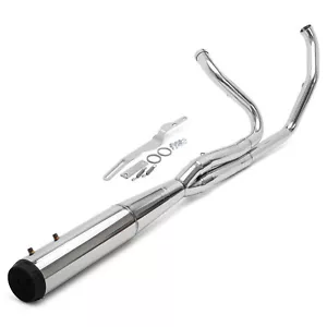 Polished 2 into 1 Length Exhaust Pipe for Harley M8 Touring Street Glide 17-24 - Picture 1 of 11