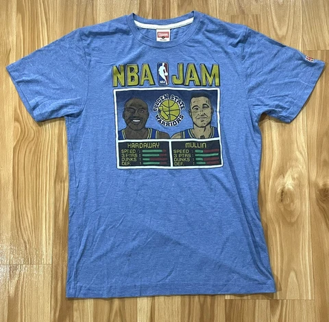 Homage T-Shirt NBA JAM Golden State Warriors Tim Hardaway Chris Mullin Sz S Cover