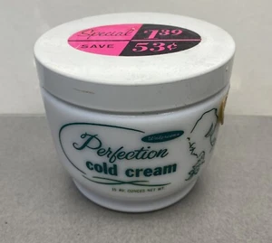 Vintage Walgreens Perfection Cold Cream Milk Glass Advertising Jar - Picture 1 of 13