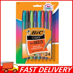 BIC Cristal Xtra Bold Fashion Ballpoint Pen 1.6mm, Assorted Colors, 24ct - Picture 1 of 8