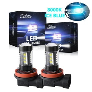 2x 8000K Ice Blue H8 H11 , 100W LED Fog Light Headlight Bulb High Power Lamps - Picture 1 of 12
