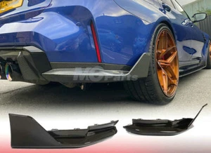 Real Carbon Fiber Rear Bumper Side Skirts Splitter For BMW G82 G83 M4 Coupe 21+ - Foto 1 di 8