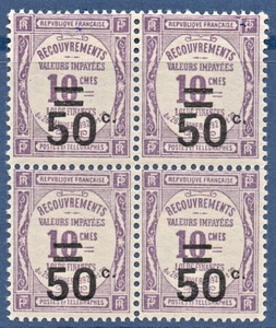 BLOC DE 4 TIMBRES TAXE N° 51 NEUF XX GOMME ORIGINALE TTB - Photo 1/1