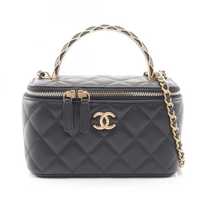 Bolso Bandolera Chanel Matelasse Cadena 2 Vías Piel de Cordero Negro GHW Usado CC Foto 1 de 4