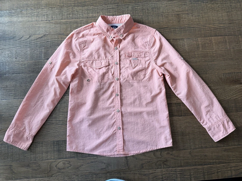 Camisa J Caqui Niños Pesca/Exterior Talla M (10/12) Manga Larga Melocotón Abotonada Foto 1 de 4