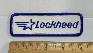 Parche bordado Lockheed Martin Aerospace Defense Company azul blanco 4" largo - Imagen 1 de 3