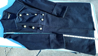 daisy fuentes Women's size Large black Wool/Nylon double breasted long pea coat - Image 1 of 4