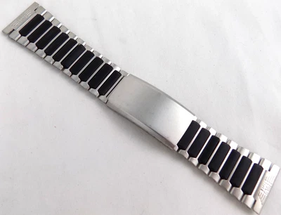 Correa de reloj de acero inoxidable Timex Zulu Time 168 mm rara auténtica vintage NOS 22 mm Foto 1 de 4