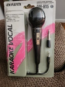 AIWA KARAOKE VOCAL Cardioid Dynamic Microphone, DM-H15, New, Black Sealed - Picture 1 of 8