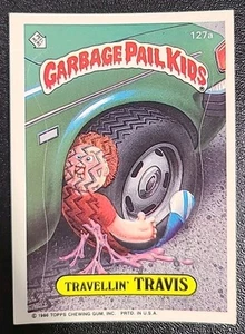 1986 Topps Garbage Pail Kids Series 4 #127a Travellin' Travis GPK - Picture 1 of 2