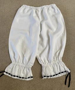 Ladies Long Leg White Lace/Ribbon-Trimmed Bloomer Pants, One Size, Dance/Costume - Picture 1 of 4