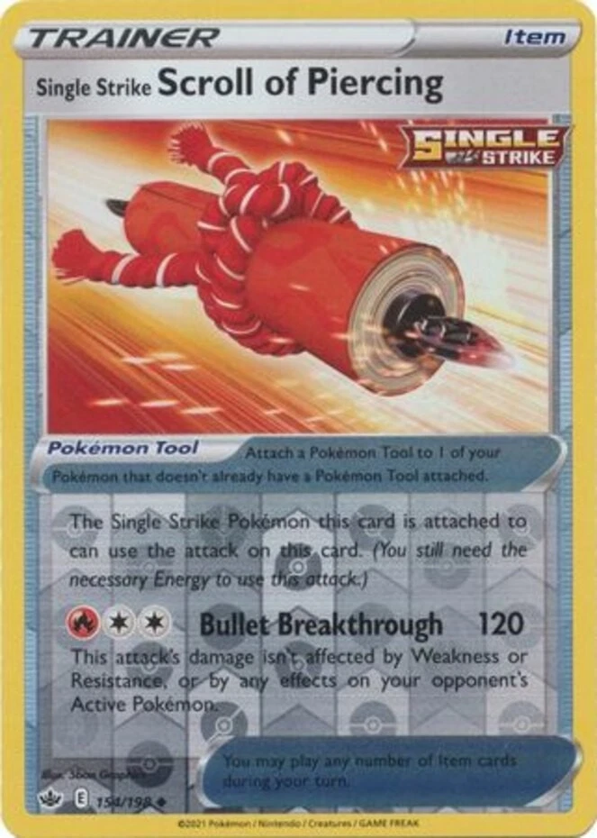 Single Strike Scroll of Piercing - 154/198 - Uncommon - Reverse Holo - Near Mint - Image 1 of 1