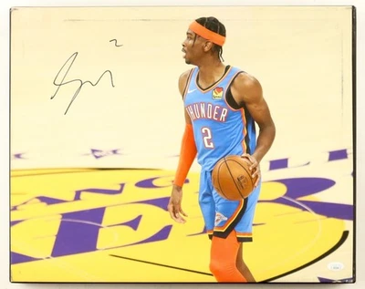 Shai Gilgeous-Alexander Signed Oklahoma Thunder 16x20 Canvas (JSA) - Image 1 of 4