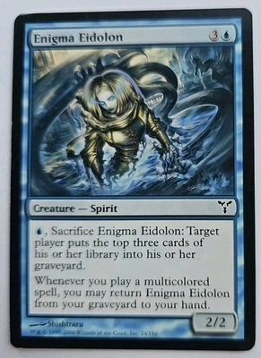 MTG Magic The Gathering Card Enigma Eidolon Creature Spirit Blue Dissension  - Image 1 of 2