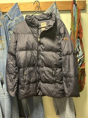 Chaqueta de plumón vintage Napapijri Rainforest azul oscuro Foto 1 de 4